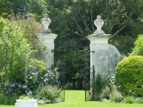 Handsome gate piers at Stellenberg  gardened by Sandy Ovenstone since 1973.